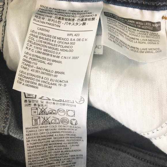 Levi's High Rise Skinny Full Length Denim Jeans 26 - Picture 5 of 7